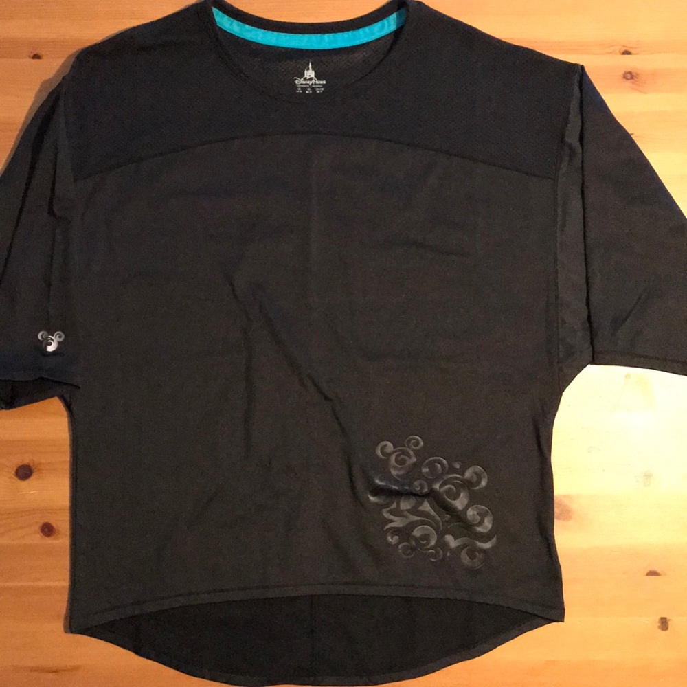 Disney Black Women's Short Sleeve Top with Swirl Detail